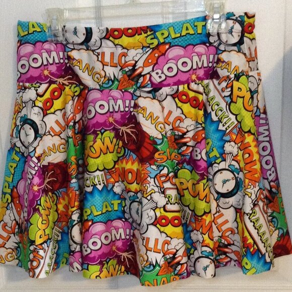 Graphic Novel/Comic Strip Skort "S/M" Vibrant, Girlhoodcore, Goth, Cosplay, Cool - Picture 1 of 4
